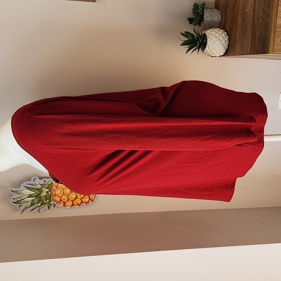 Torrid - Super Soft Rib Scoop Neck Hook and Eye Long Sleeve Top in Red Rhubarb‌‌ - Picture 4 of 13